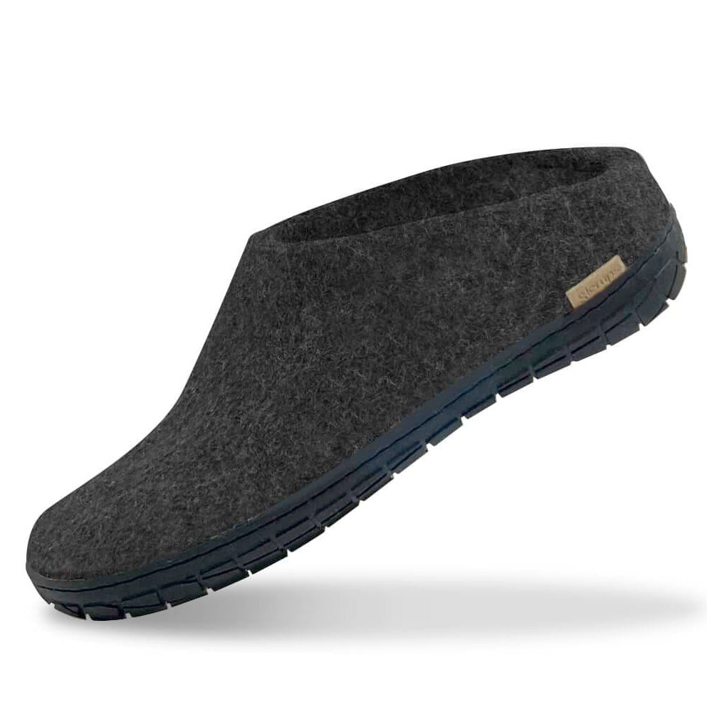 Mules noires glerups semelle gomme noire BR02-02