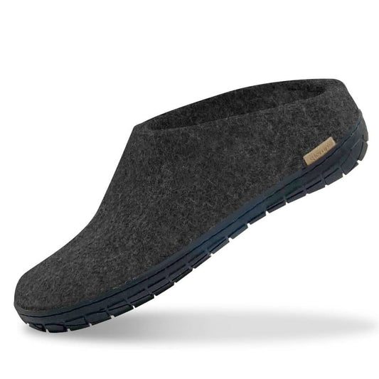 Mules noires glerups semelle gomme noire BR02-02